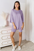I am a Fashion Junky Full Size Soft Rayon Three-Quarter Sleeve Top and Shorts Set