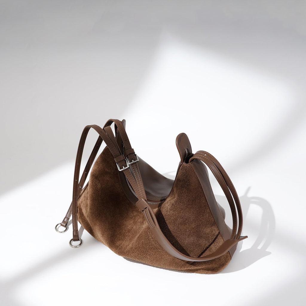 Genuine Leather Dumpling Bag - Urban Minimalist Shoulder Bag for Women