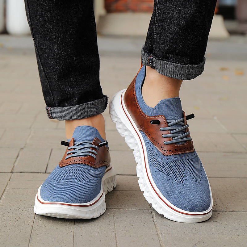 Men's Extra-Large Casual Sneakers – Breathable Microfiber Lace-Up Shoes | Sizes 39–48