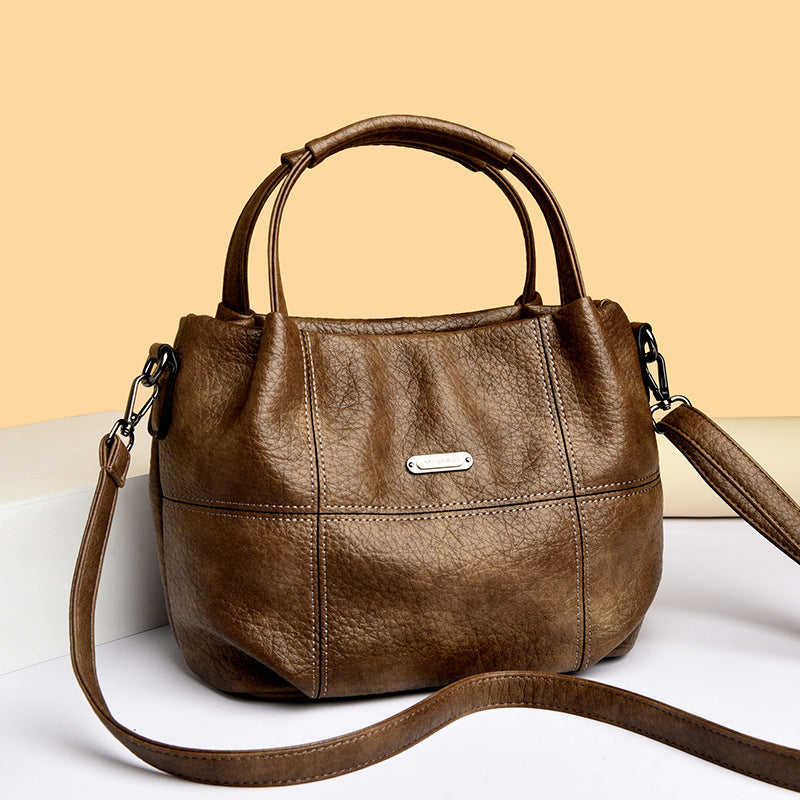 High-Capacity Soft PU Leather Shoulder Bag