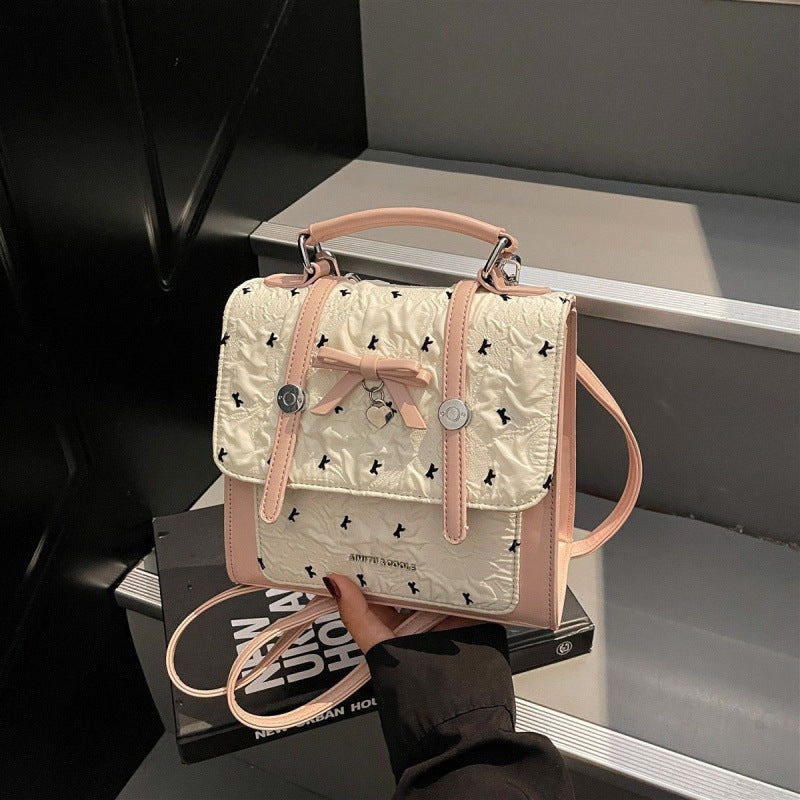 Women's Patchwork Backpack - Sweet & Adorable Commuter Bag with Magnetic Closure