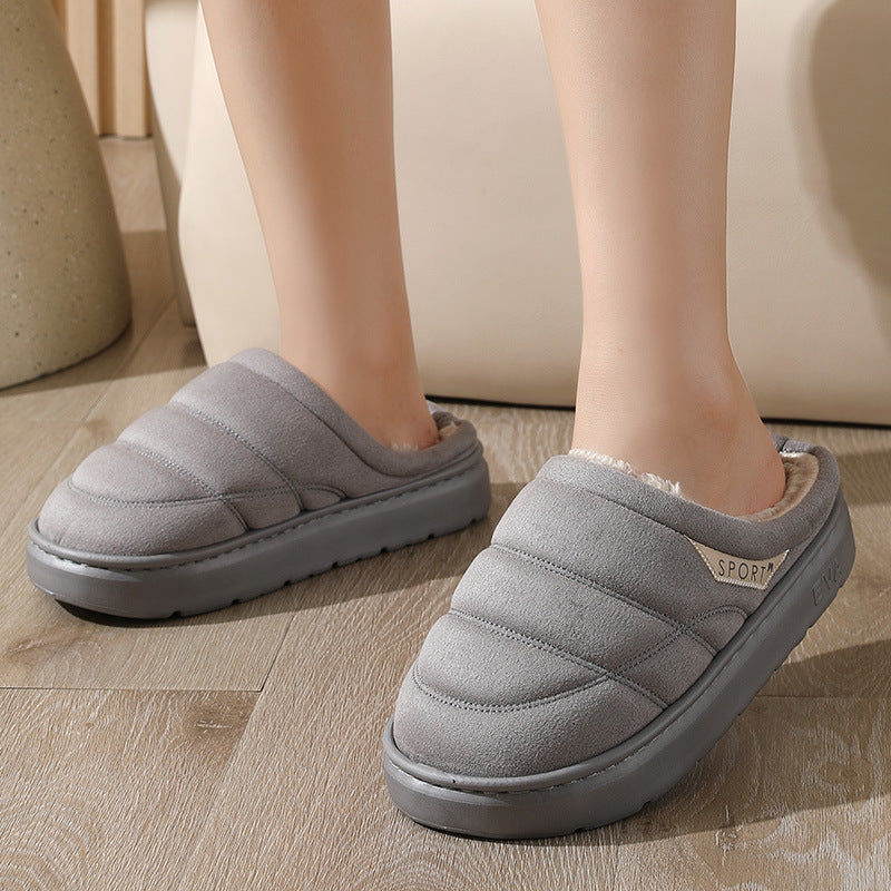 Plush Winter Slippers for Women & Men - Warm Indoor House Shoes with Thick EVA Sole & Non-Slip Grip