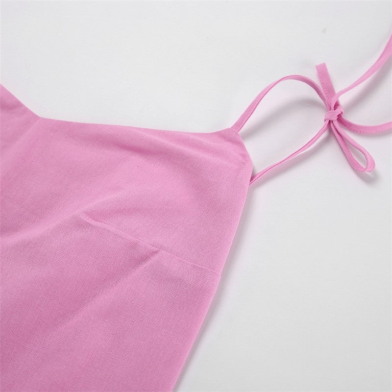 Sleek Black Backless Halter Mini Nightdress