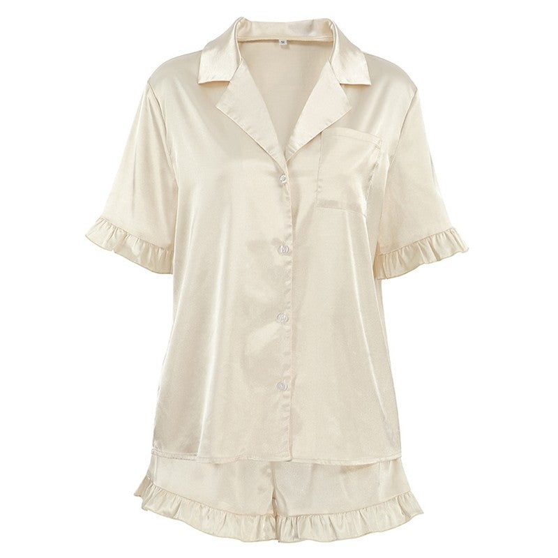Lotus Trim Short Sleeve Pajama Set