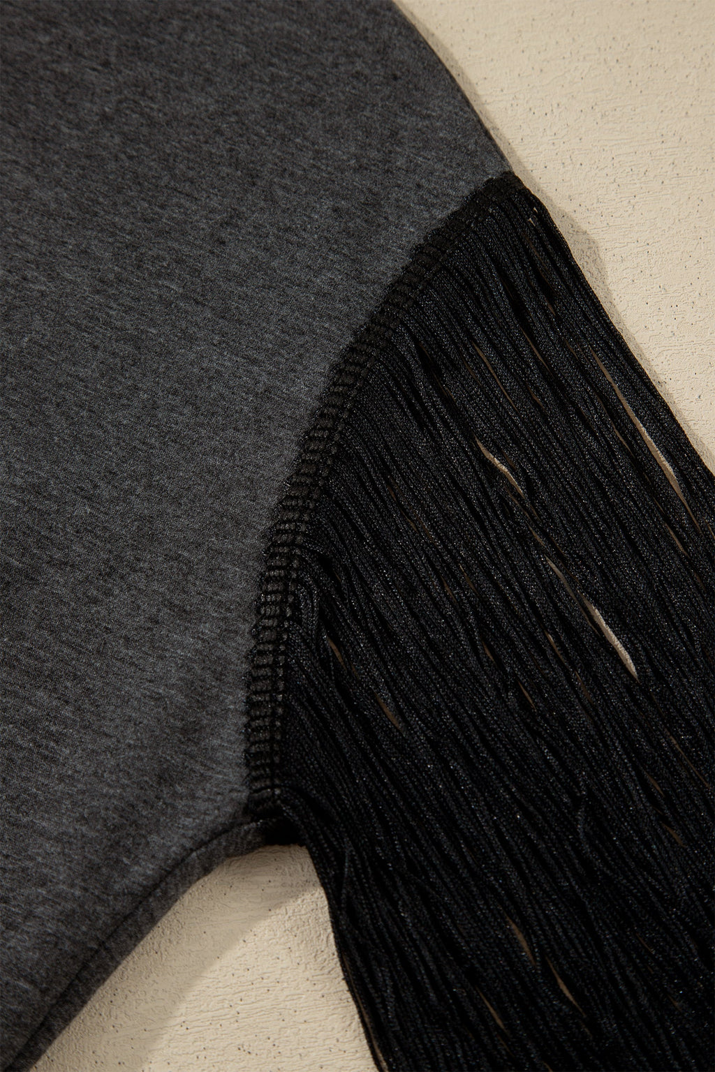 Carbon Grey YEE HAW Boots STATE OF MIND Fringed Sleeve Tee