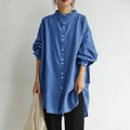 Loose Casual Solid Color Medium-Length Shirt