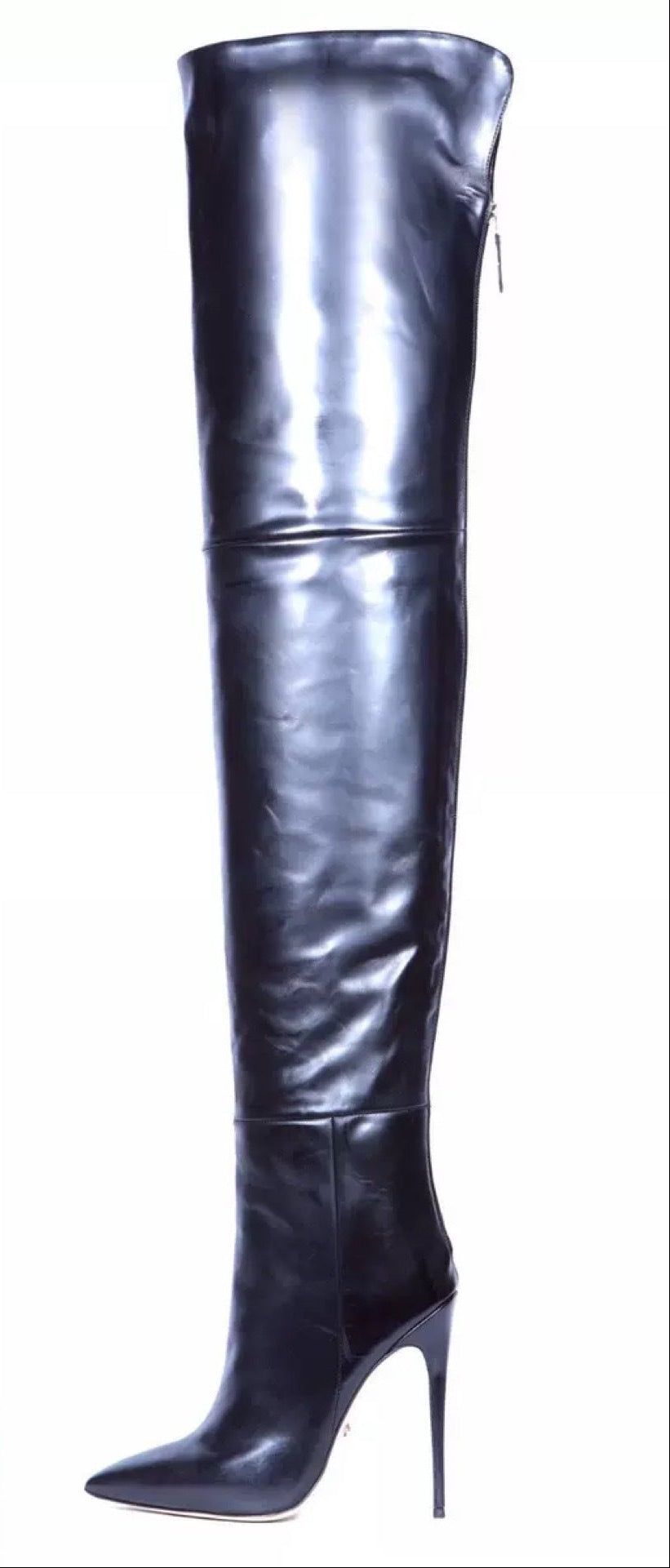 Women's Pointed-Toe Over-the-Knee Stiletto Boots | Back-Zip Plus-Size High Heels