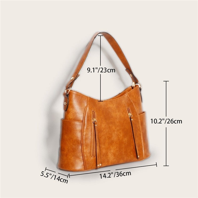 Fringed Double Zipper Tote Bag: Stylish Women's Handbag