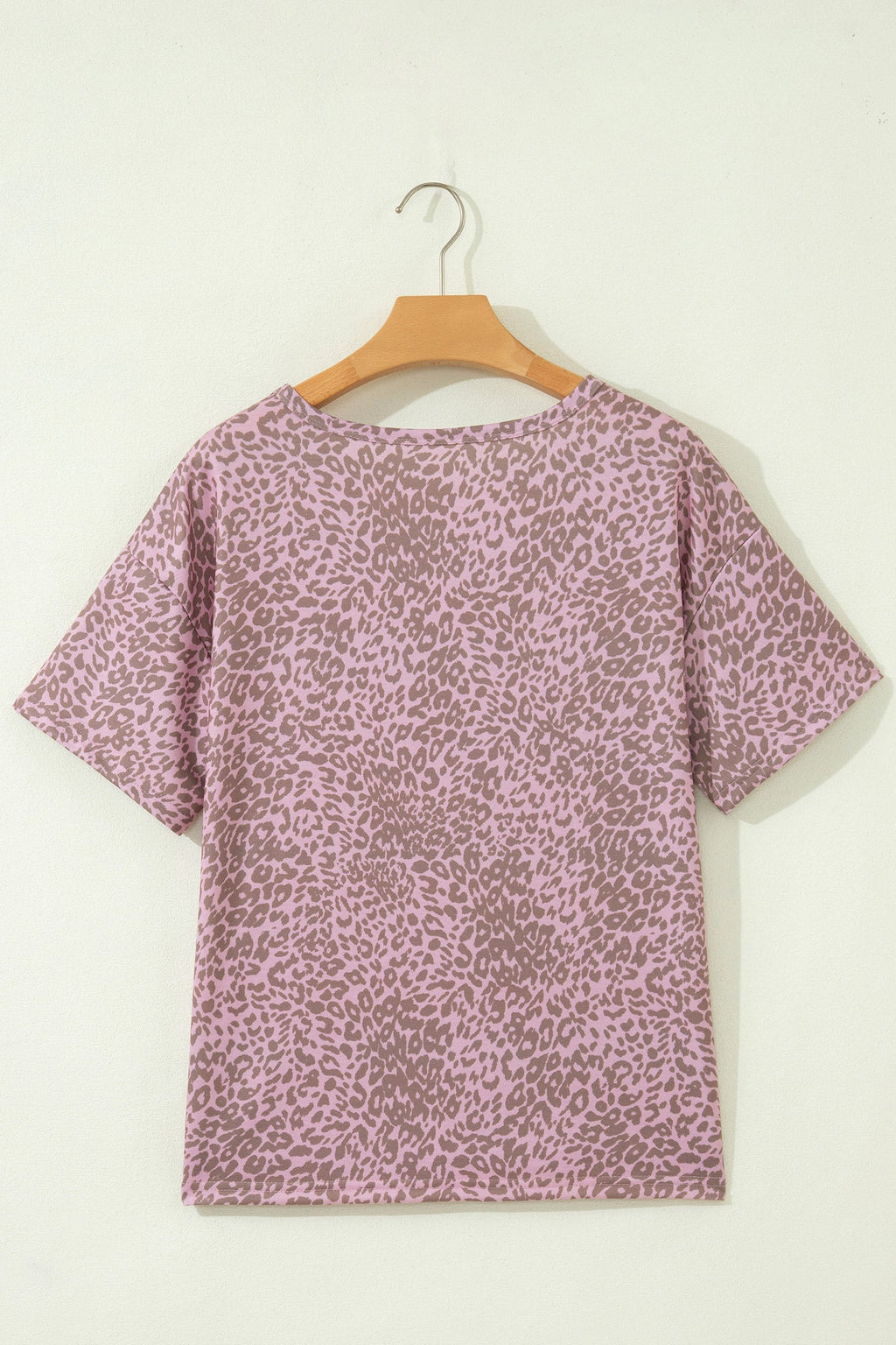 Pink Leopard Retro Studded Star Patch Loose Tee