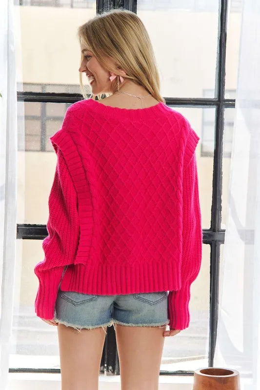 Ruffle Detail Adorable Sweater
