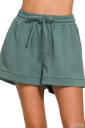 Textured Knit Jacquard Drawstring Shorts