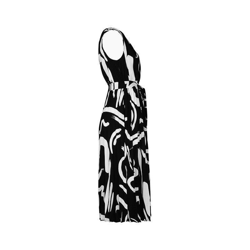 Stylish Floral Printed One-Shoulder High-Waisted Dress