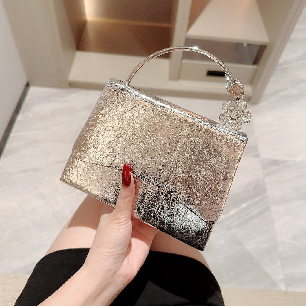Shiny PU Leather Flap Evening Bag