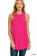 Curved Hem Slub Tunic Tank