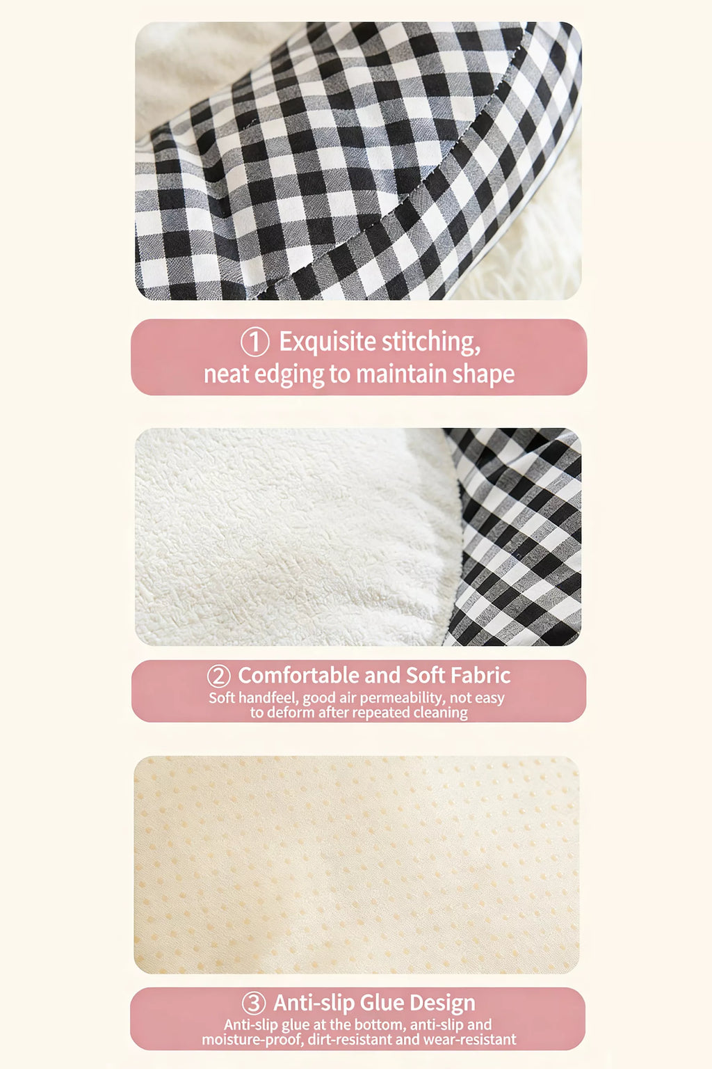 Cartoon Plaid Design Pet Mat with Bow