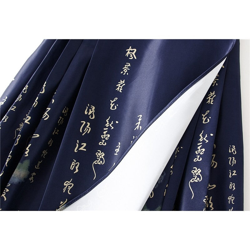 Vintage Chinese-Inspired Horse Face Waist Tied Skirt
