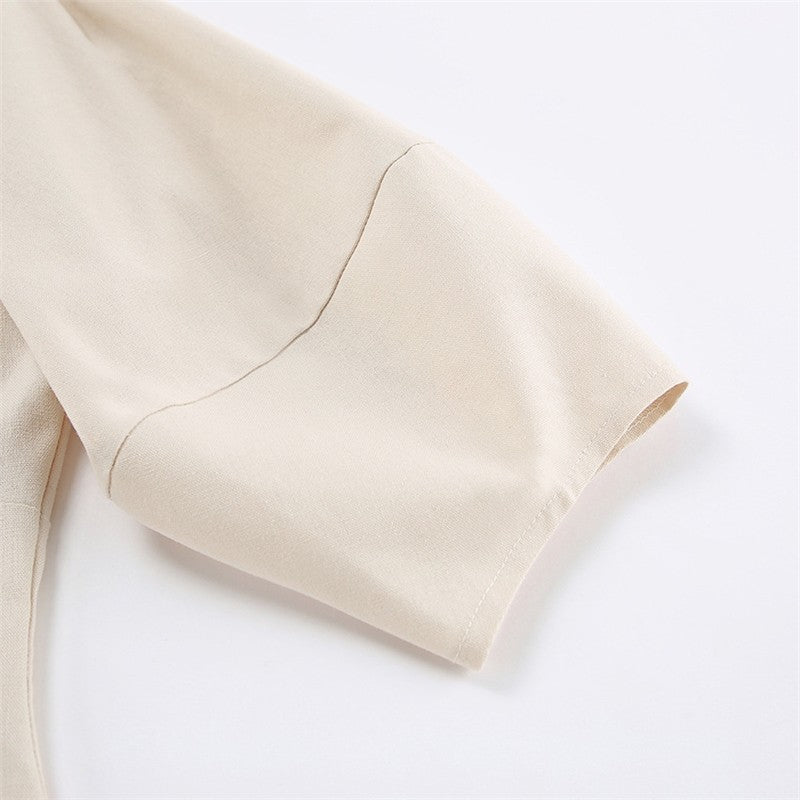 Sure! Here is an optimized title for your clothing product in English:

"Chic V-Neck Dress with Backless