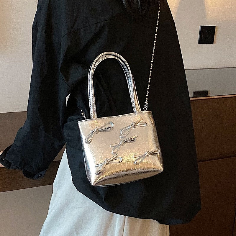 Versatile Chain Single Shoulder Crossbody Handheld Bucket Bag