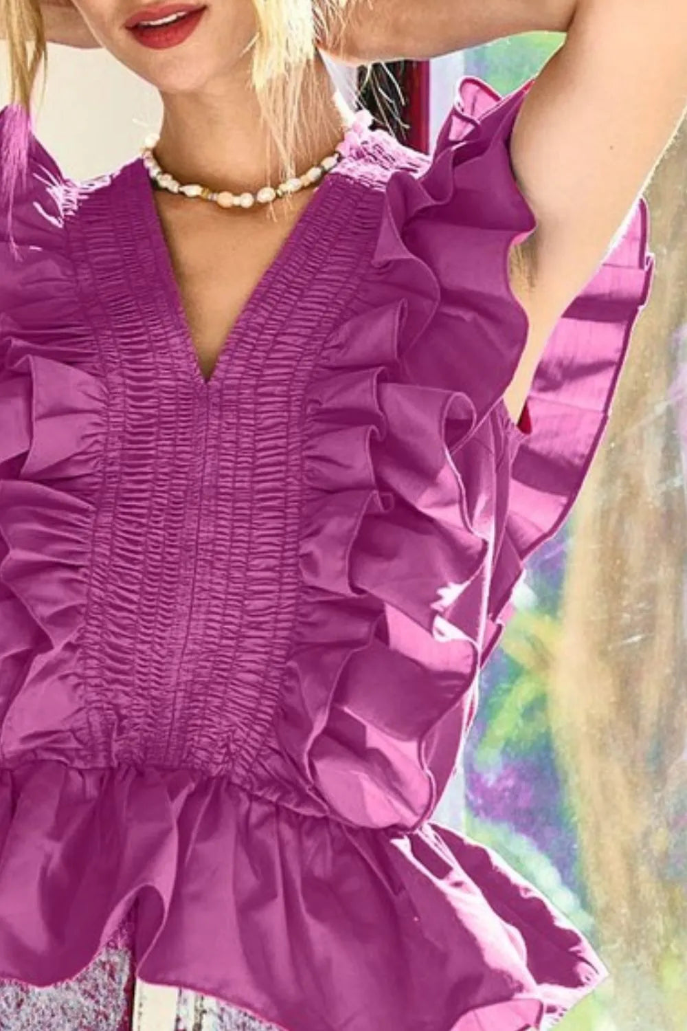 Woven Ruffled Top
