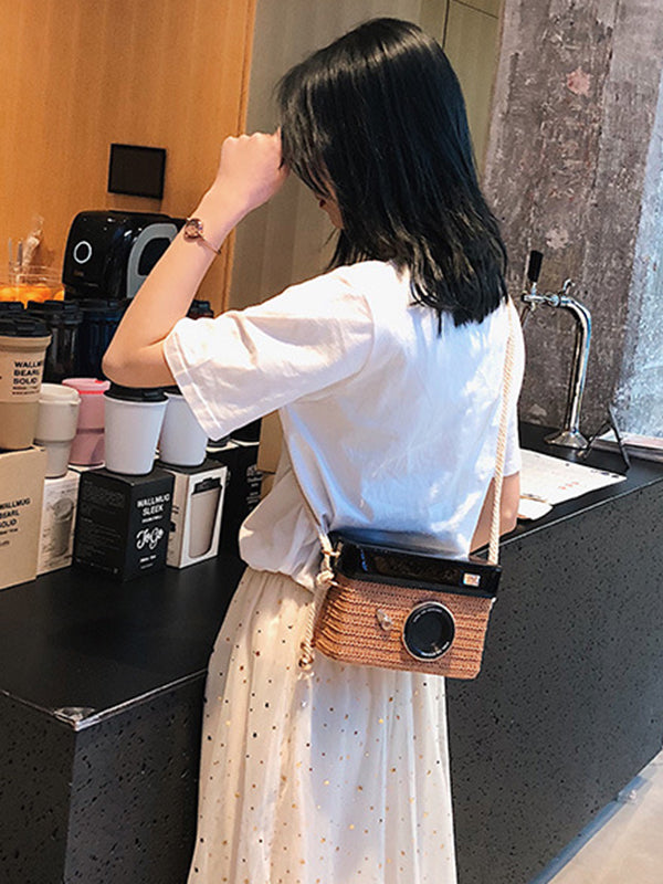 Urban Straw Weave Shoulder Bag