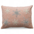 Pink Beaded Snowflake Lumbar Throw Pillow