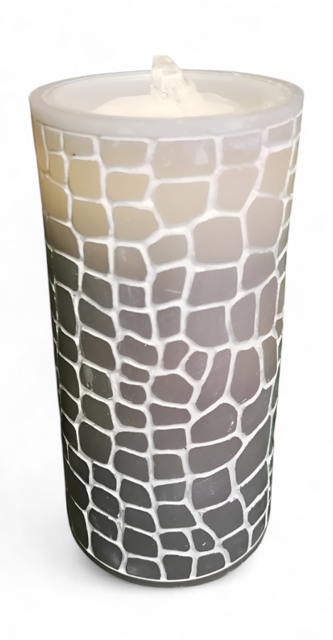 Gray Mosaic Water Candle
