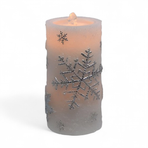 Silver Snowflake Water Candle