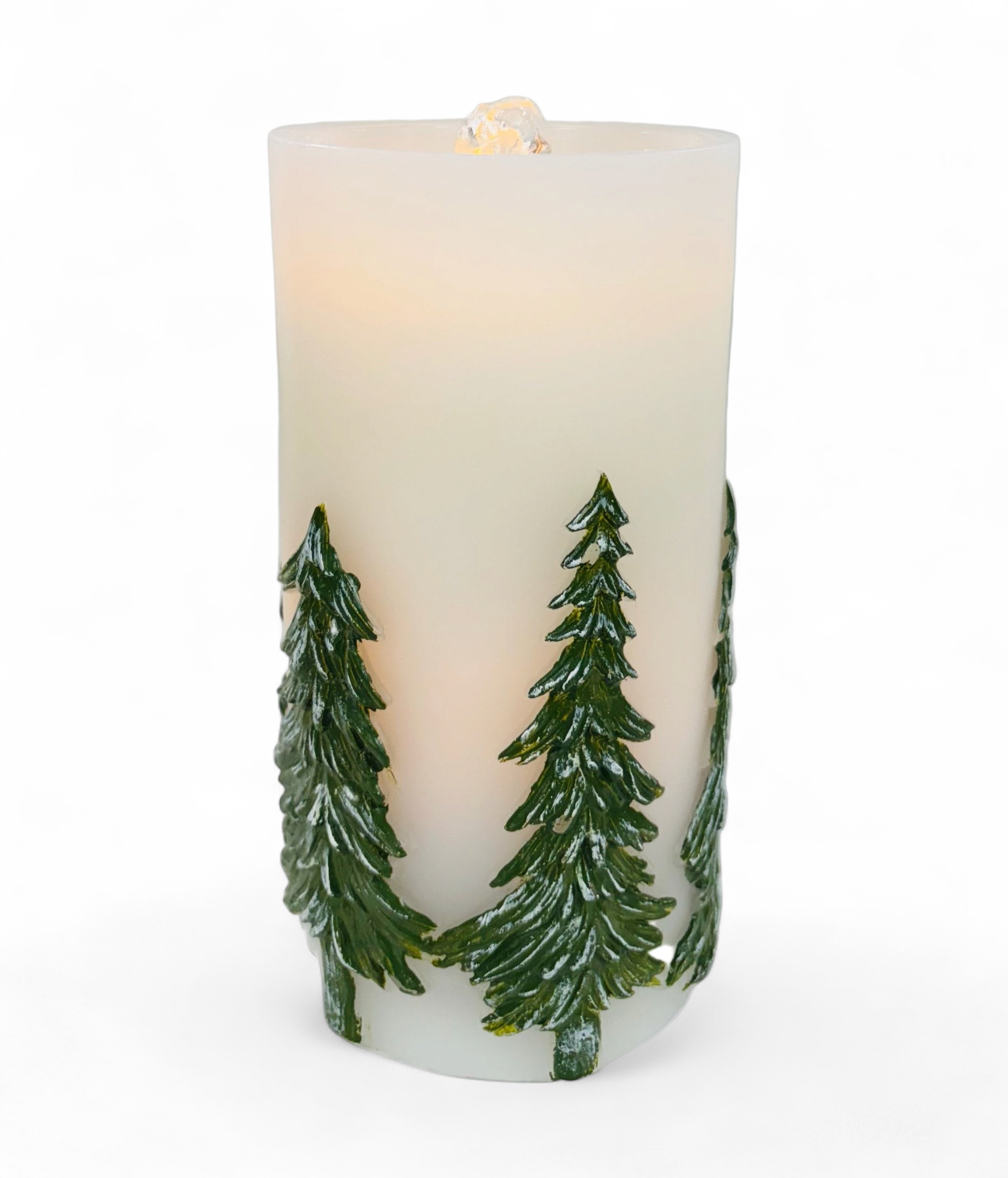 Winter Pine Tree Water Candle