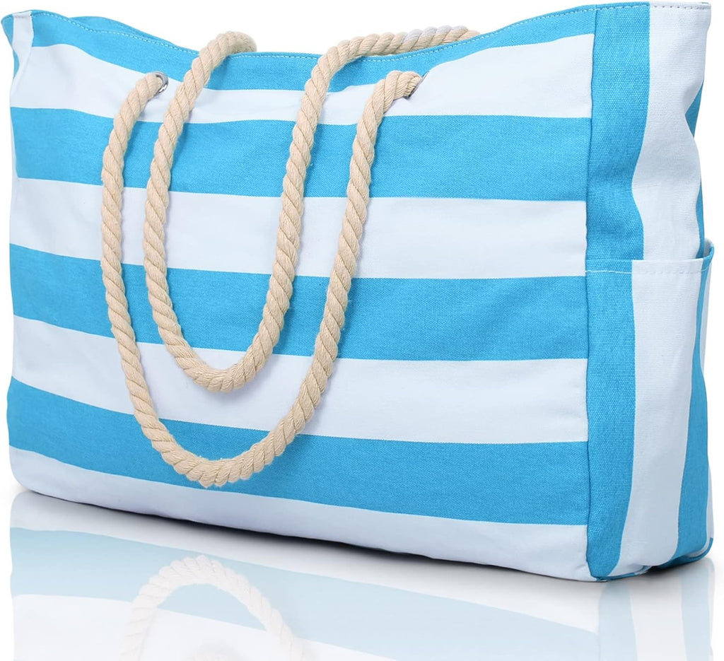 Waterproof Oversized Beach Tote Bag 20L Sandproof Zip Travel Carryall