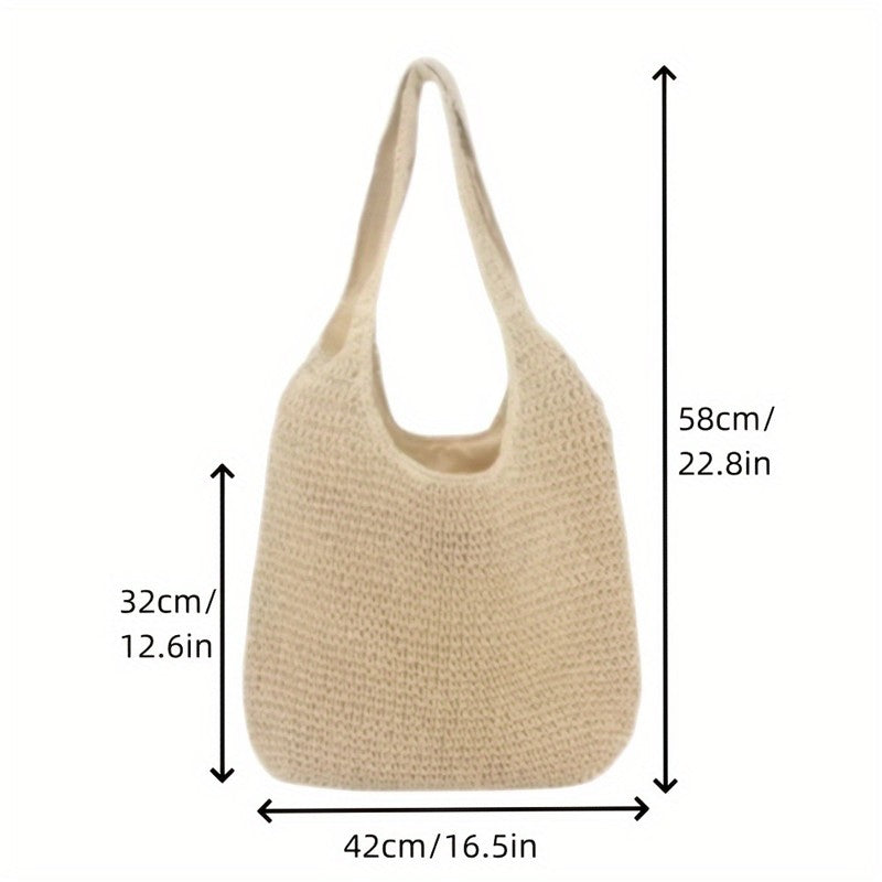Straw Woven Beach Shoulder Bag - Classic Design