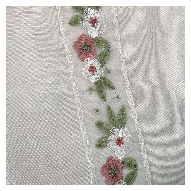 Embroidered Canvas Shoulder Bag
