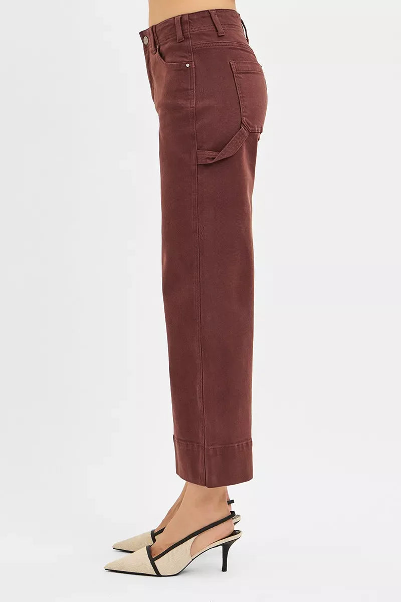 Tummy Control High Rise Crop Wide No Waist Band Pants