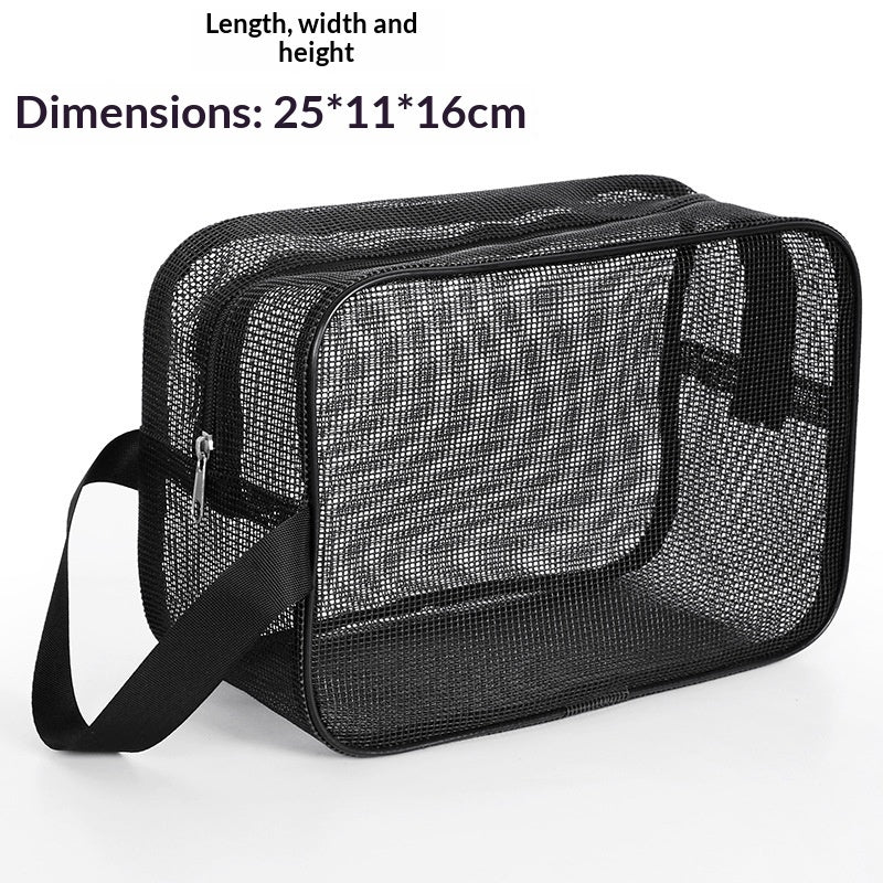 Men's Mesh Toiletry Travel Bag – Foldable Resin Mesh Shower & Storage Bag