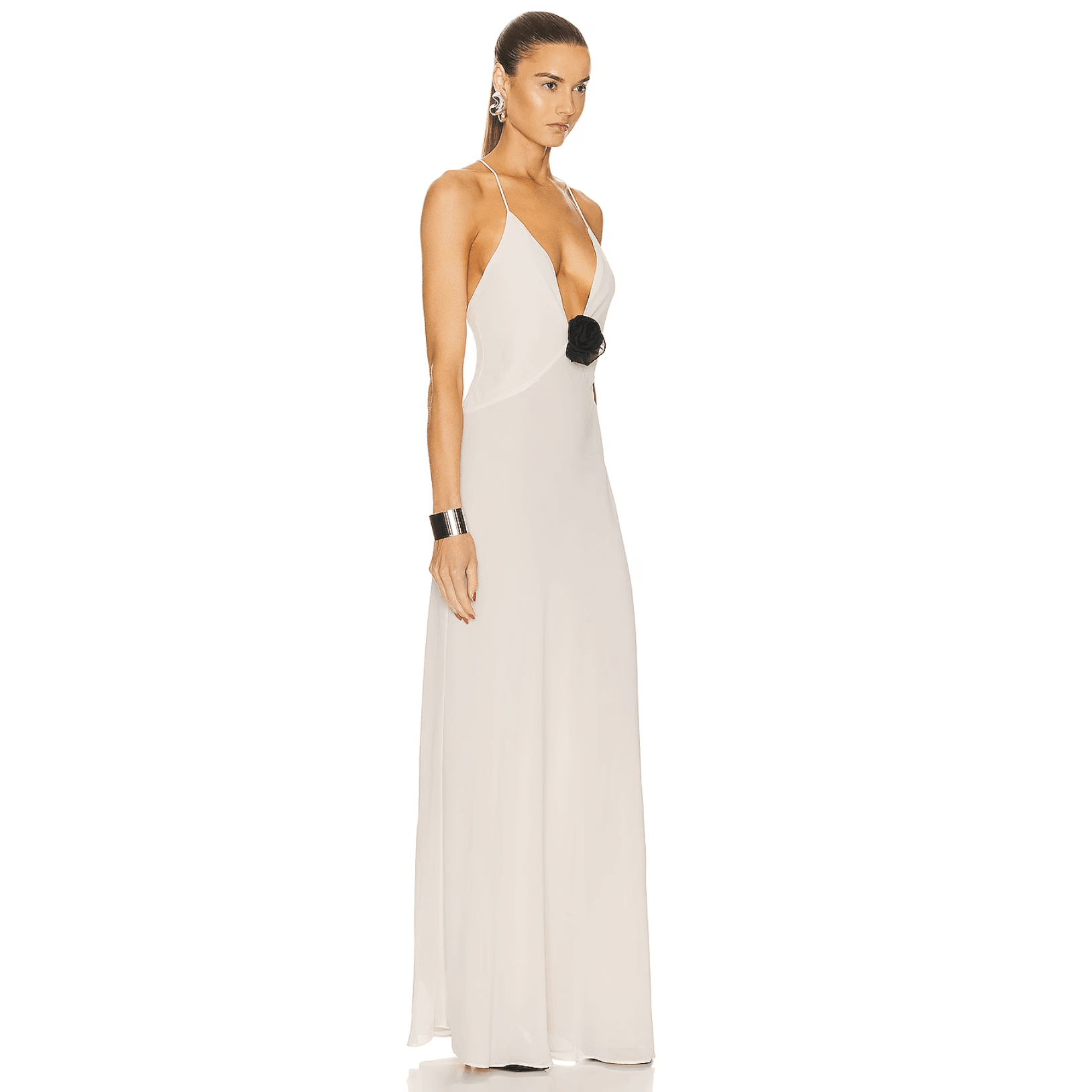 Blossom Bliss White Backless Maxi Dress