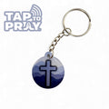 Blue Mountains Cross Tap to Pray Keychain