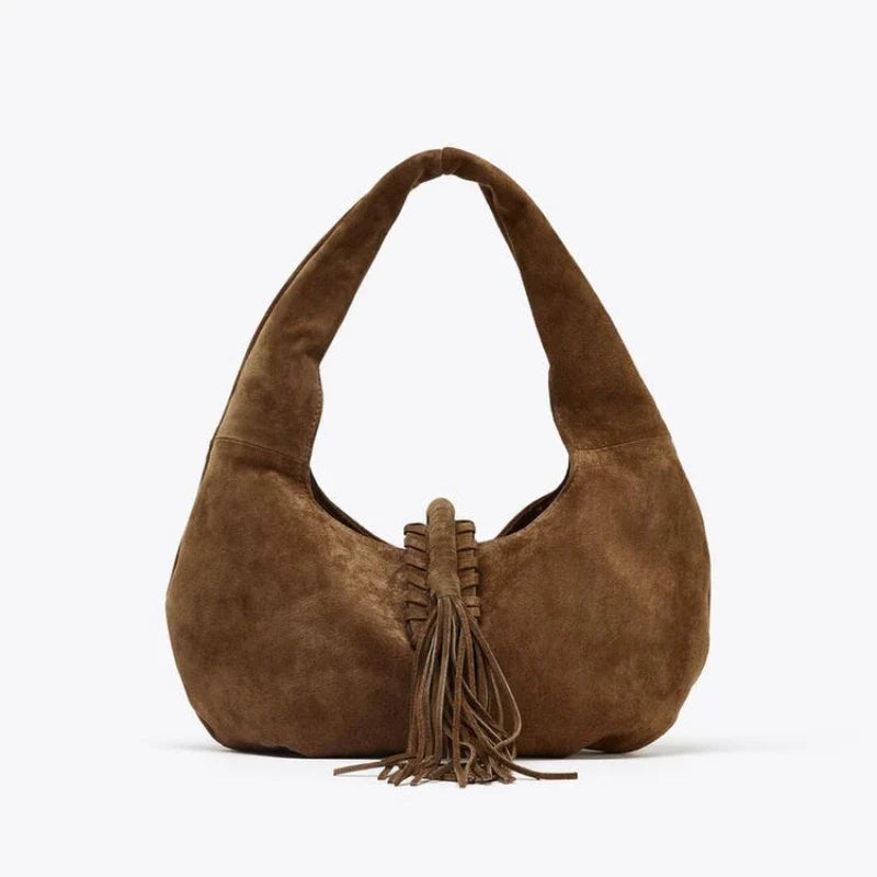 Boho Soul Suede Fringed Shoulder Bag