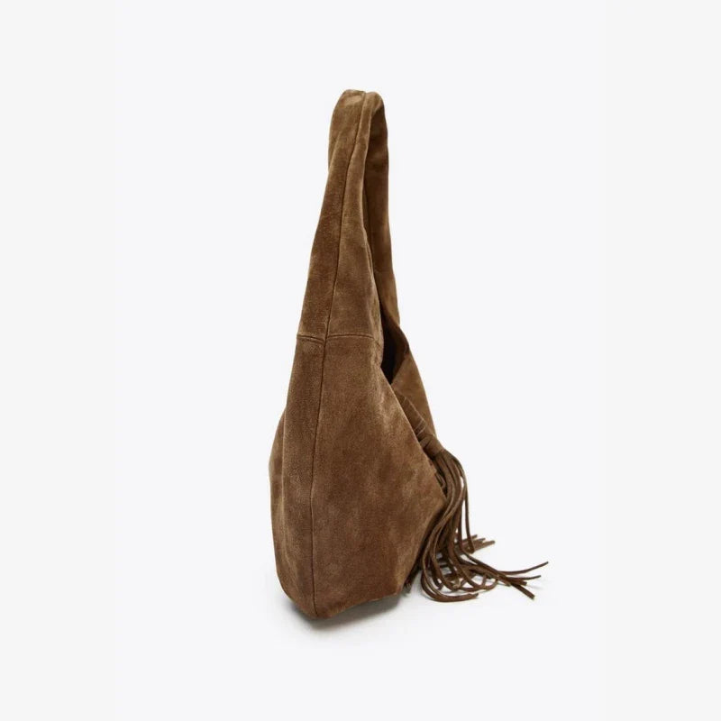 Boho Soul Suede Fringed Shoulder Bag
