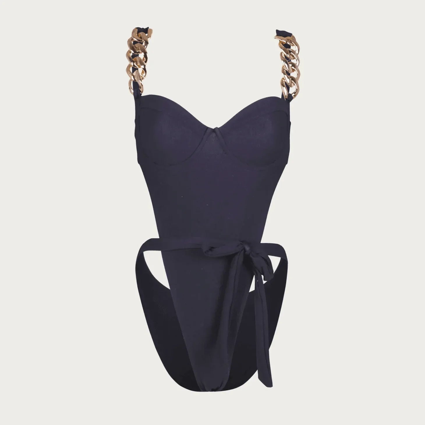 Bring The Storm Black Chain One-Piece Swimsuit