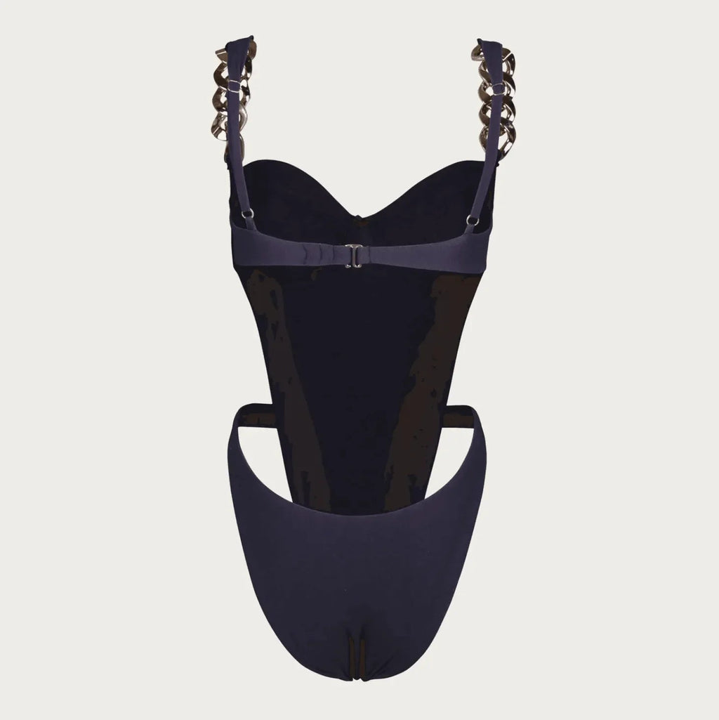 Bring The Storm Black Chain One-Piece Swimsuit