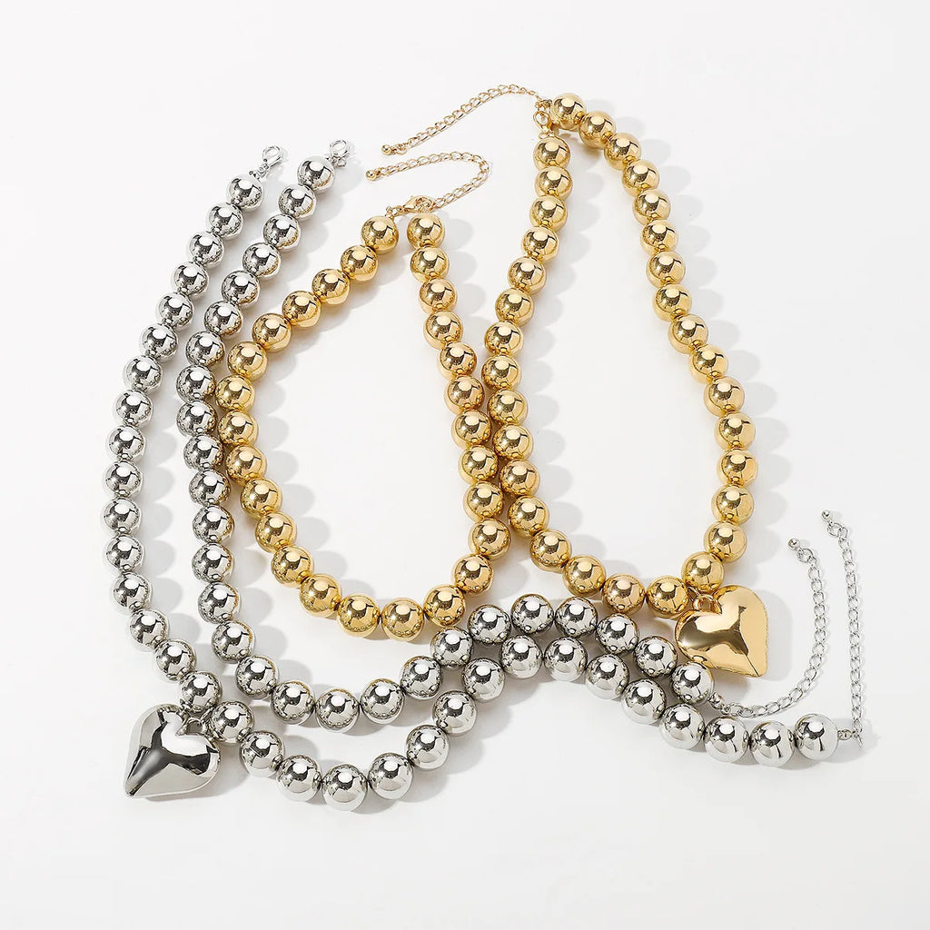 Bubble Heart Metallic Necklace
