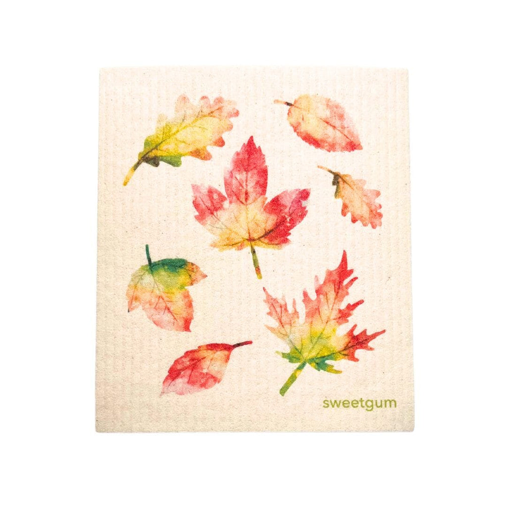 Bundle of 3 Swedish Dishcloths | Autumn Leaves, Orange Flowers, Pumpkins & Gourds
