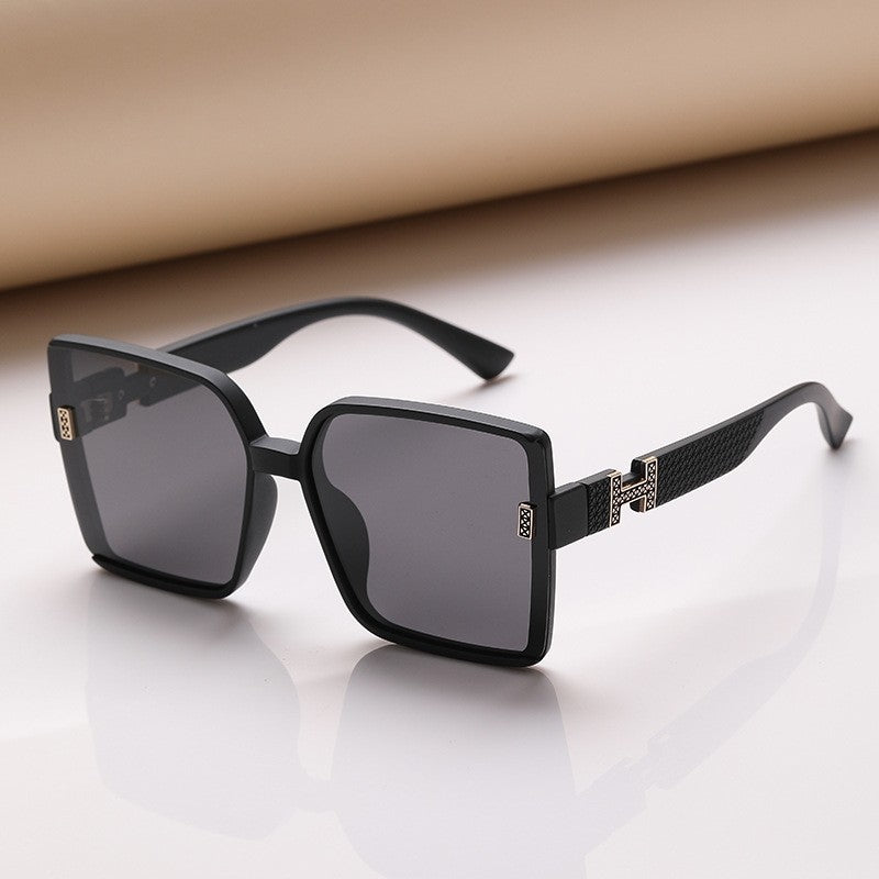 Fashion Large Square Frame UV400 Sun Protection Outdoor Eyewear Sunglasses