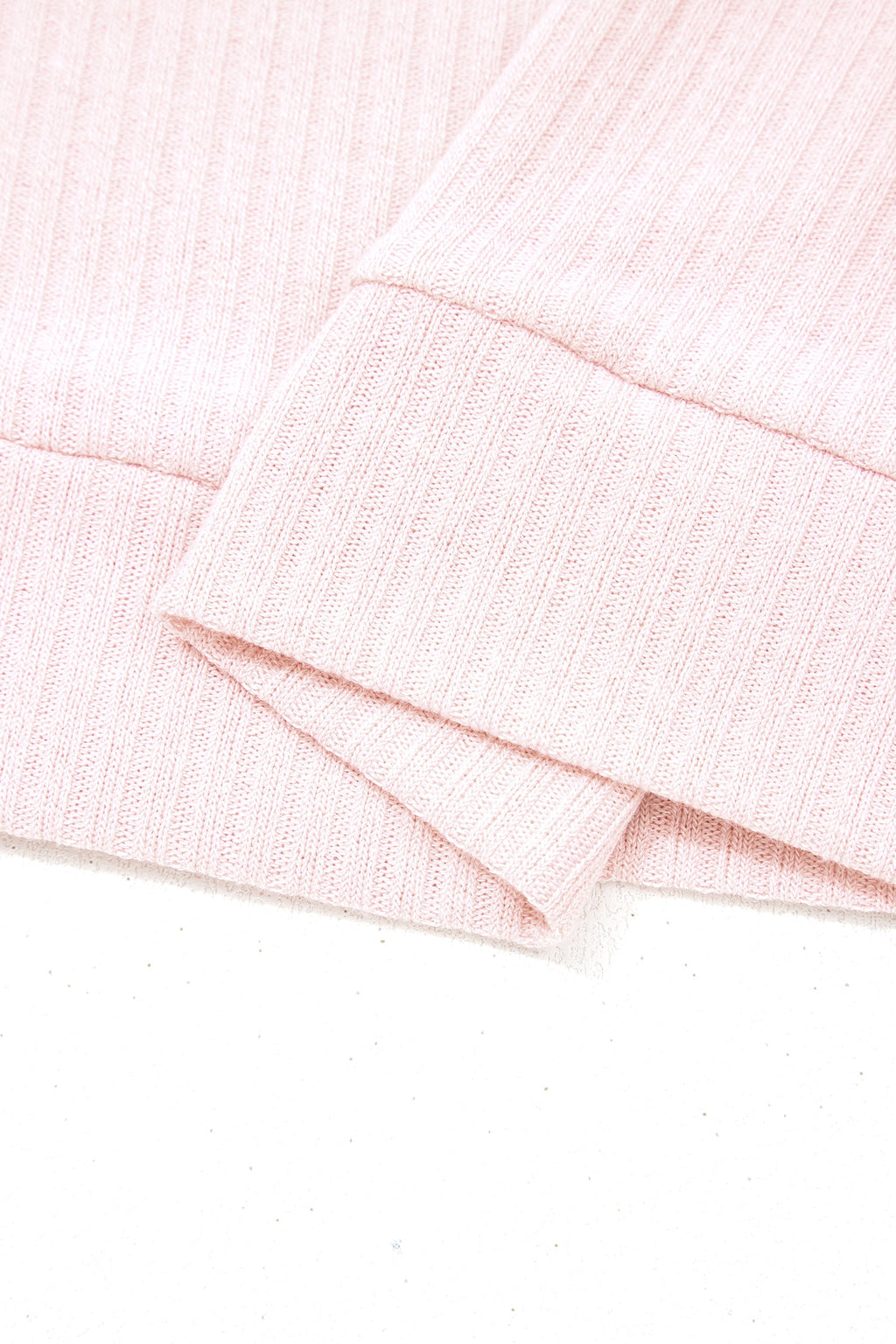 Light Pink Collared V Neck Ribbed Tee