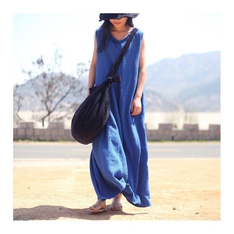 Relaxed Fit Double-Layered Solid Color Dress