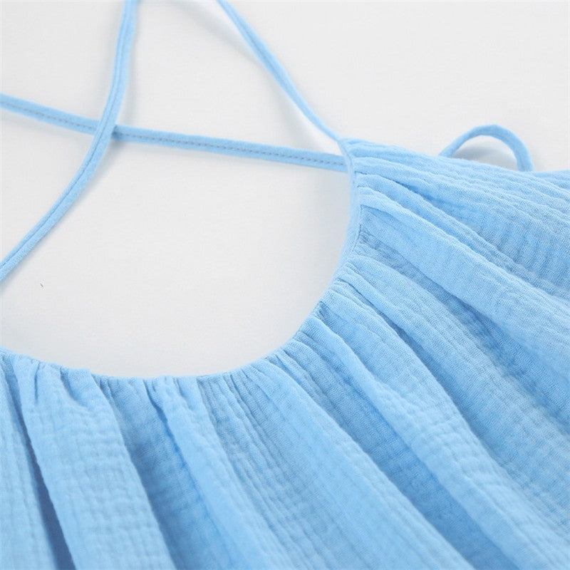 Elegant Backless Nightgown with Loose Fit and Spaghetti Straps