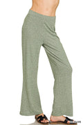 Soft Elastic Waisted Flare Pants