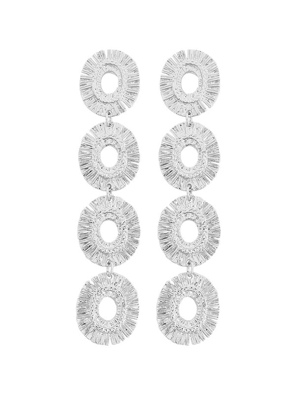 Geometric Hollow Solid Color Drop Earrings