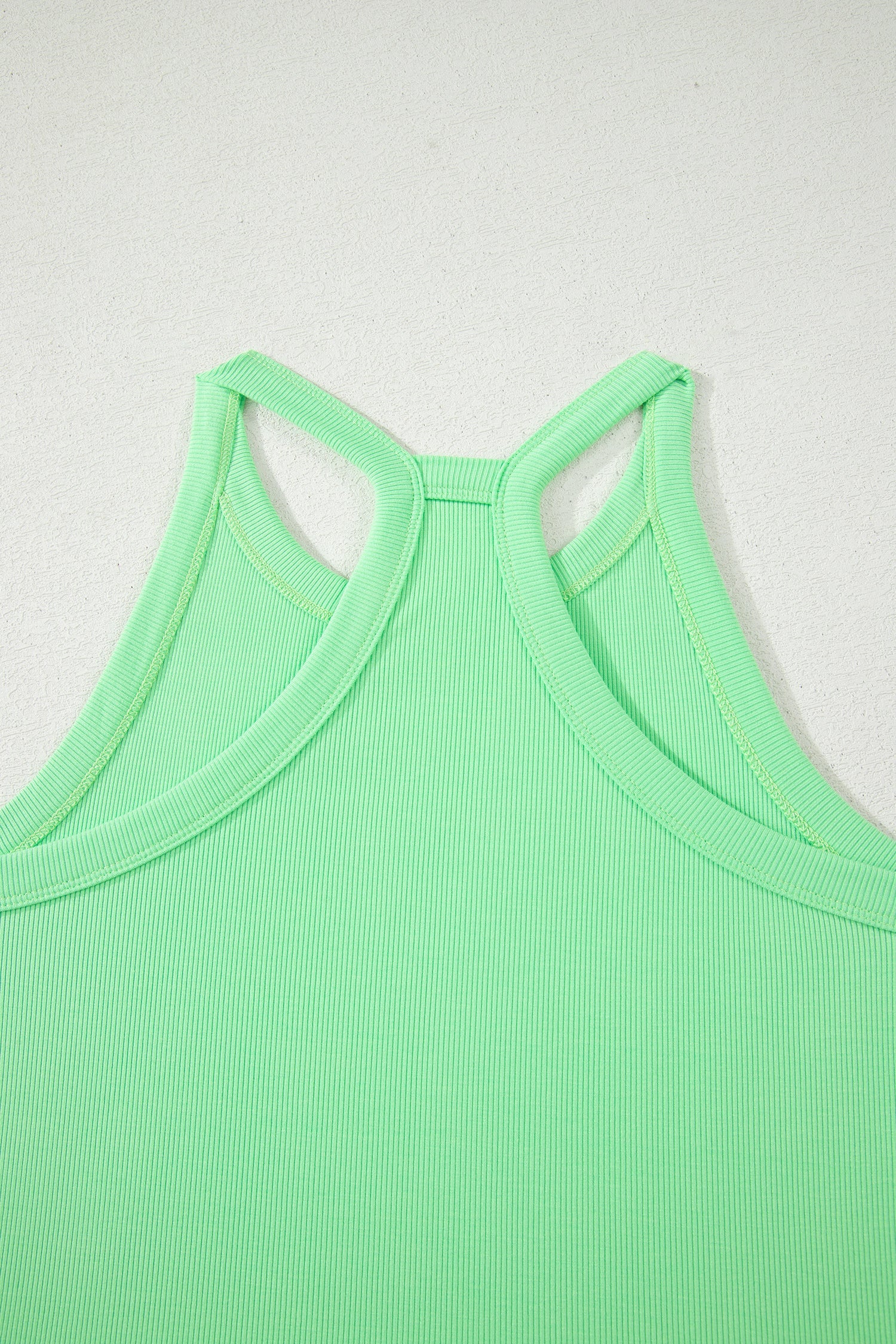 Green Slim Tank Top Elastic Waist Mini Skort 2pcs Outfit