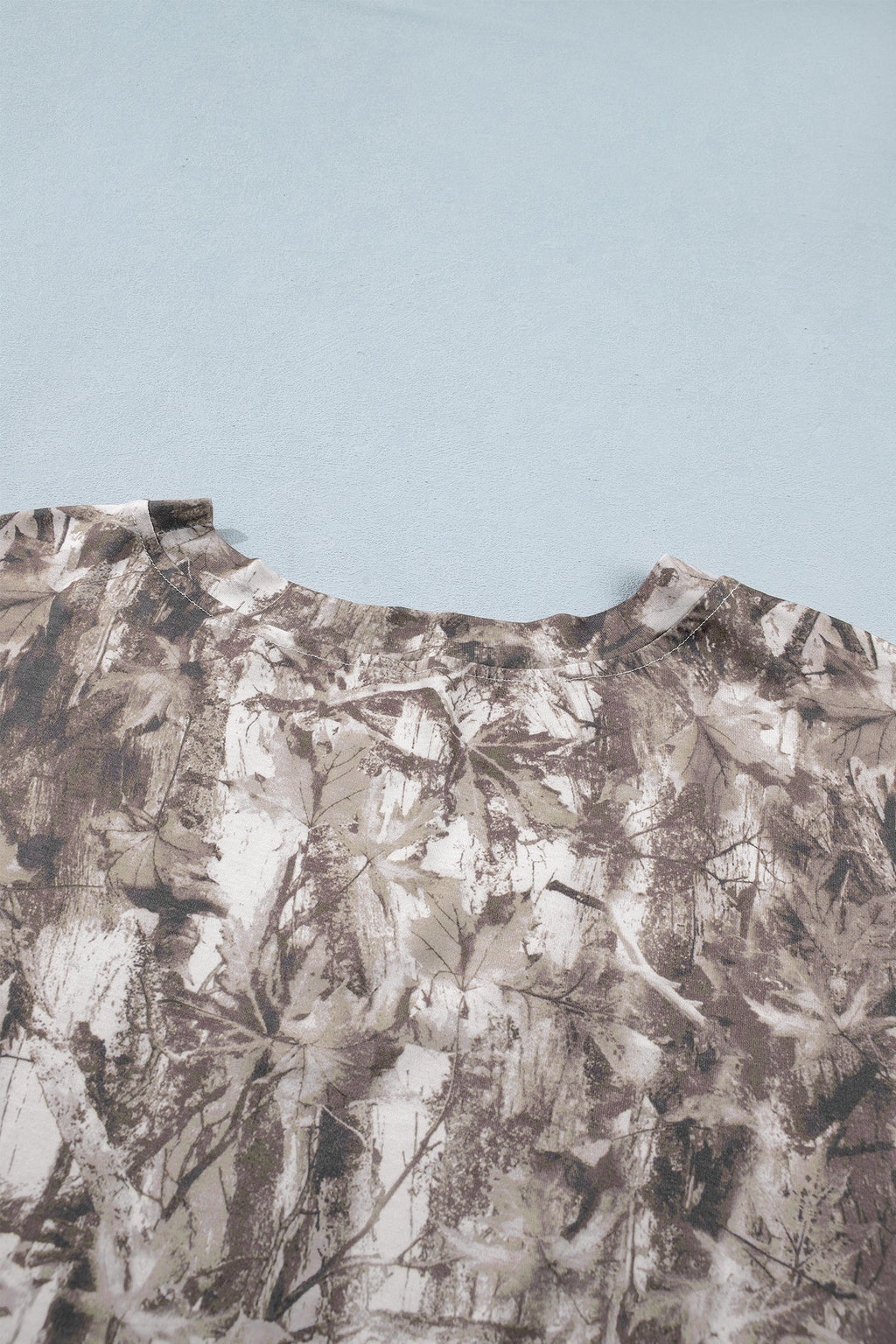 Khaki Plus Size Woodland Camouflage Print T Shirt