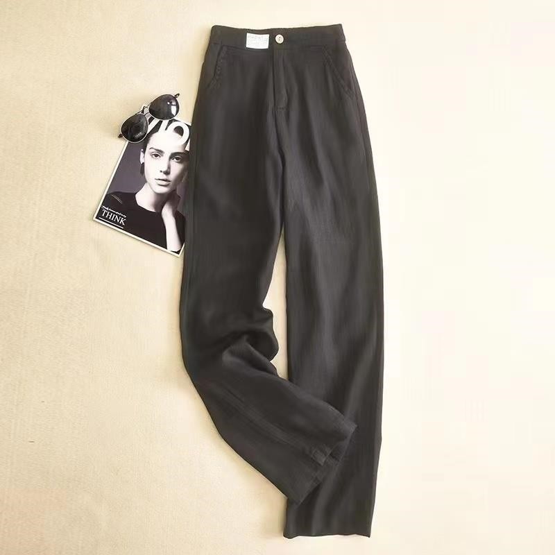 Stylish Relaxed High-Waisted Straight-Leg Trousers